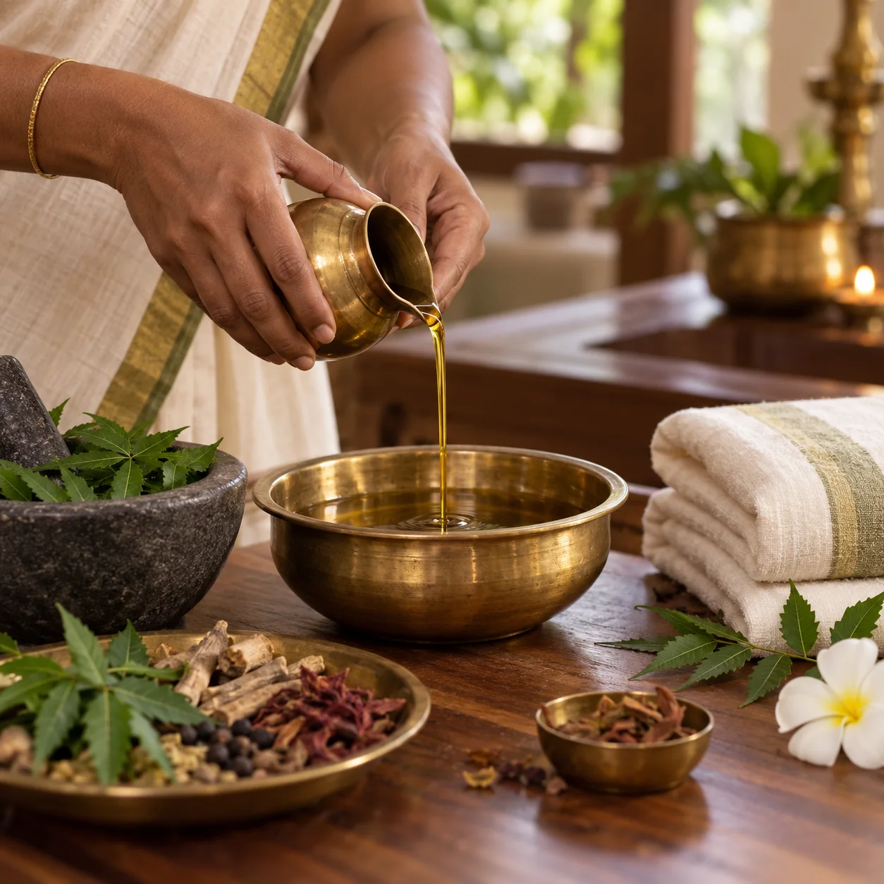 Illustrative Ayurvedic oil preparation